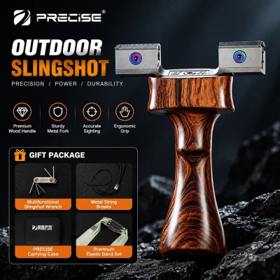 PRECISE XuanYue Lance-pierre haut de gamme réglable en titane – Lance-pierre de tir avec poignée ergonomique en bois pour activités de plein air