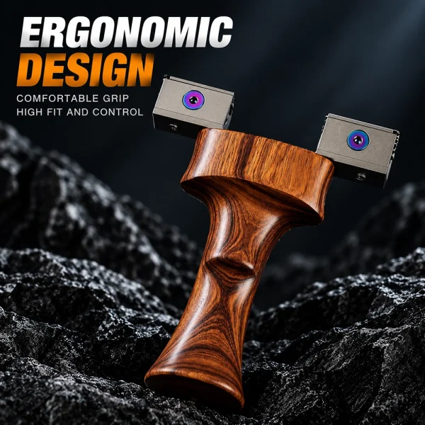 PRECISE XuanYue Lance-pierre haut de gamme réglable en titane – Lance-pierre de tir avec poignée ergonomique en bois pour activités de plein air PRECISE XuanYue Lance-pierre haut de gamme réglable en titane – Lance-pierre de tir avec poignée ergonomique en bois pour activités de plein air